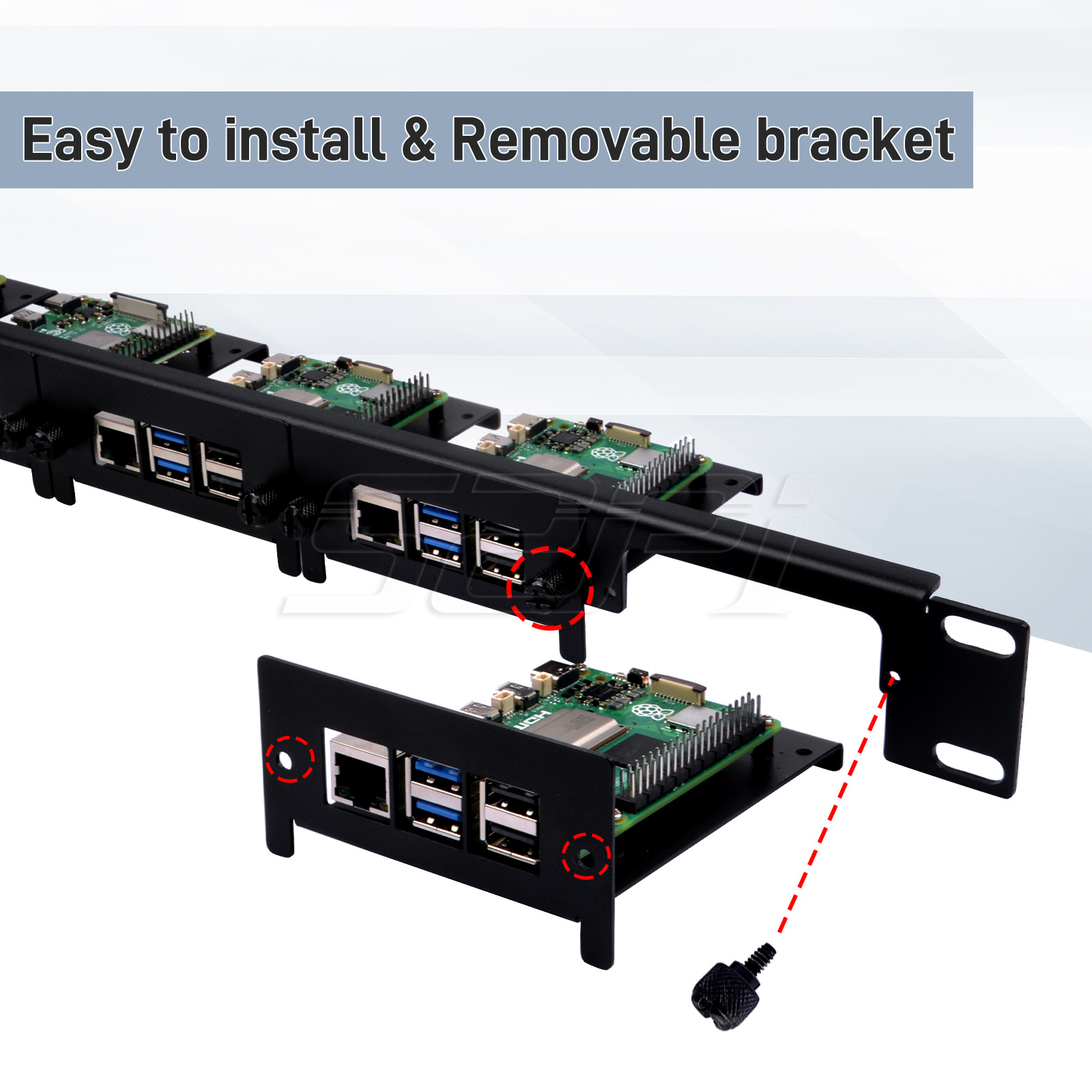 52Pi 取り外し可能な 1U ラックマウント Raspbe - Raspberry Pi Rackmount 1U 19 Inch のレビューと価格